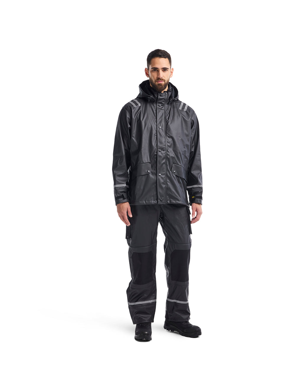 Reflective Rain Jacket - Black